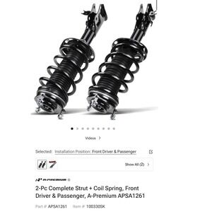 2-Pc Complete Strut & Coil Spring Front Driver & Passenger A-Premium APSA1261